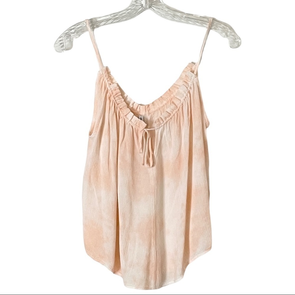 🌺 Sisstr Revolution Surf & Swim Peach Tie Dye Flowy Textured Tank Top Size M